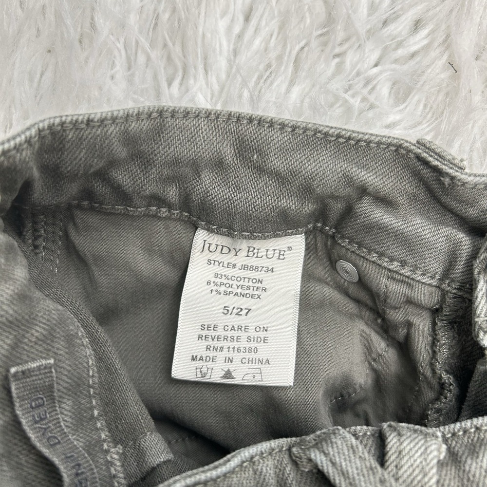 Judy Blue Wide Leg Crop High Waist Tummy Control Jeans Sz 5/27 Olive Green - Picture 9 of 11